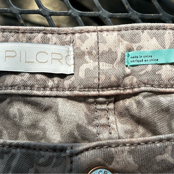 Anthropologie PILCRO NWT  Womens High Rise Denim Leggings 18W Beige/Taupe Print - Picture 8 of 11